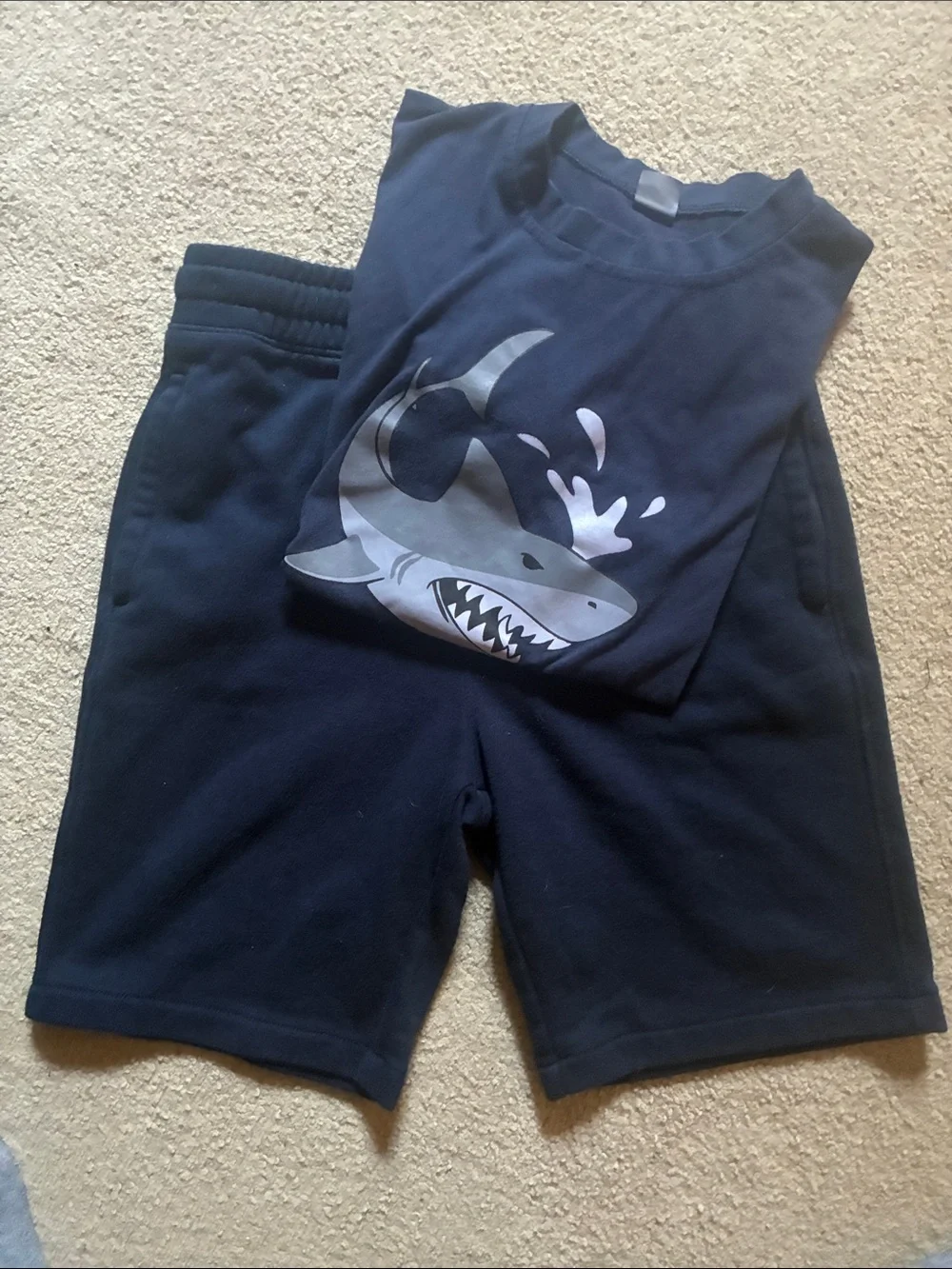 Old Navy Navy Blue Shark Graphic Kids Matching Set